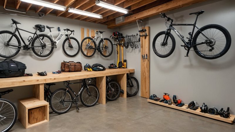 bike rack, DIY bike rack, garage organization, custom bike storage, cycling tools