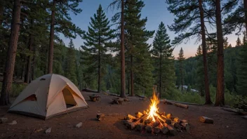 camping, campsite selection, outdoor gear, campfire safety, cooking in the wild, Leave No Trace, camping tips